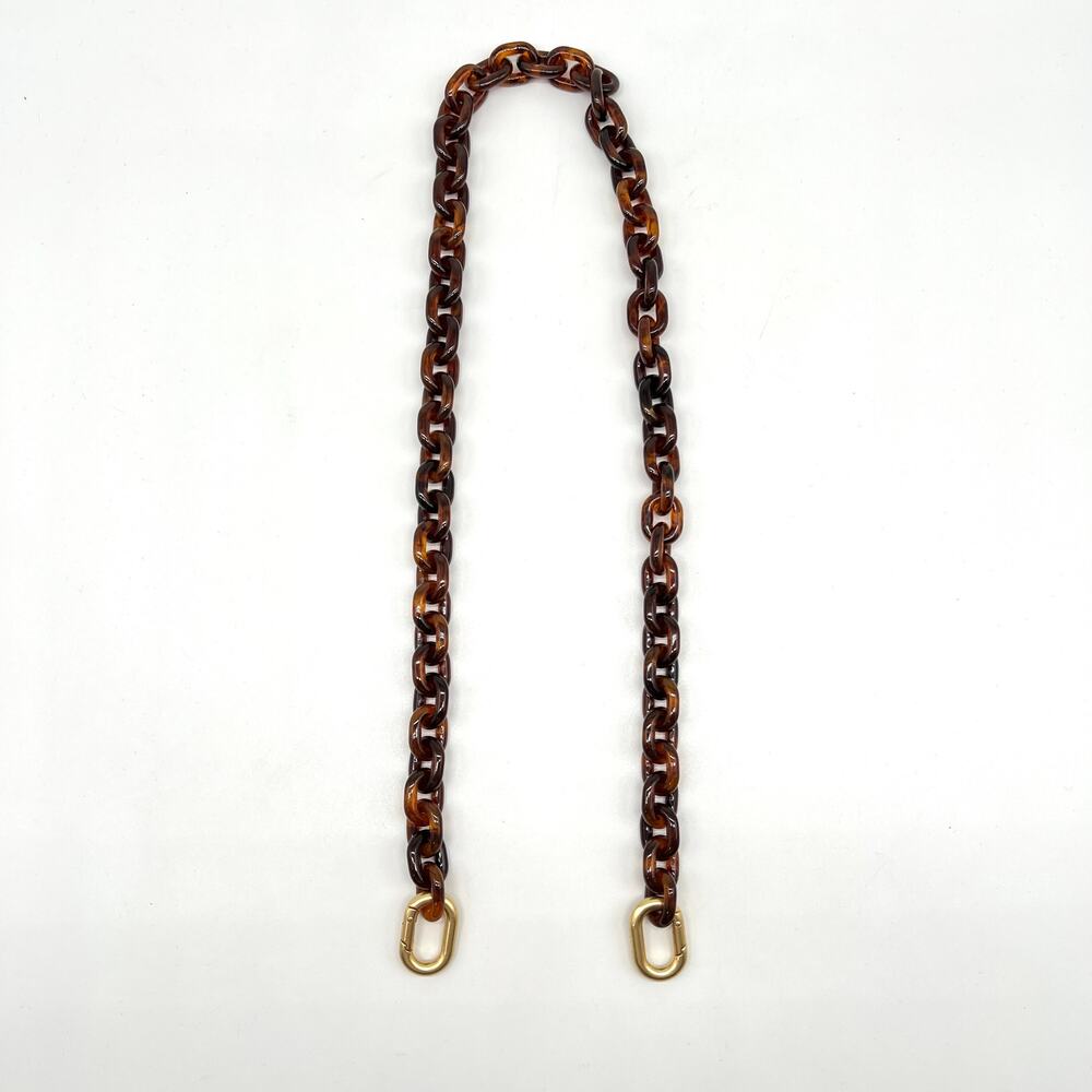 CLARE V Shoulder Chain Strap Mini Round Link Tortoise Gold Handbag Accessory NEW - Picture 5 of 12